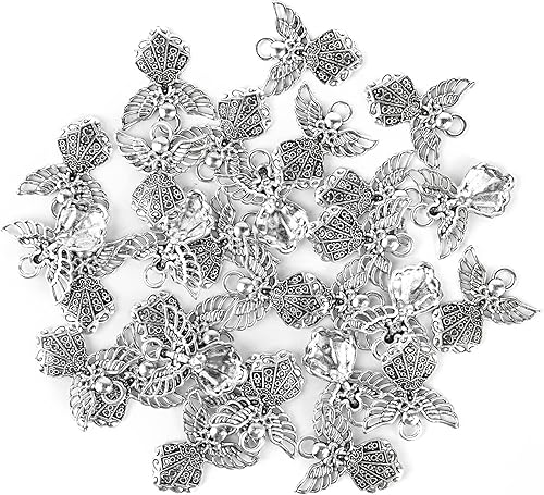 Miniatura 7 de AUEAR, Colgantes de plata antigua con dijes de ángel para hacer joyas de bricolaje, collar y pulsera