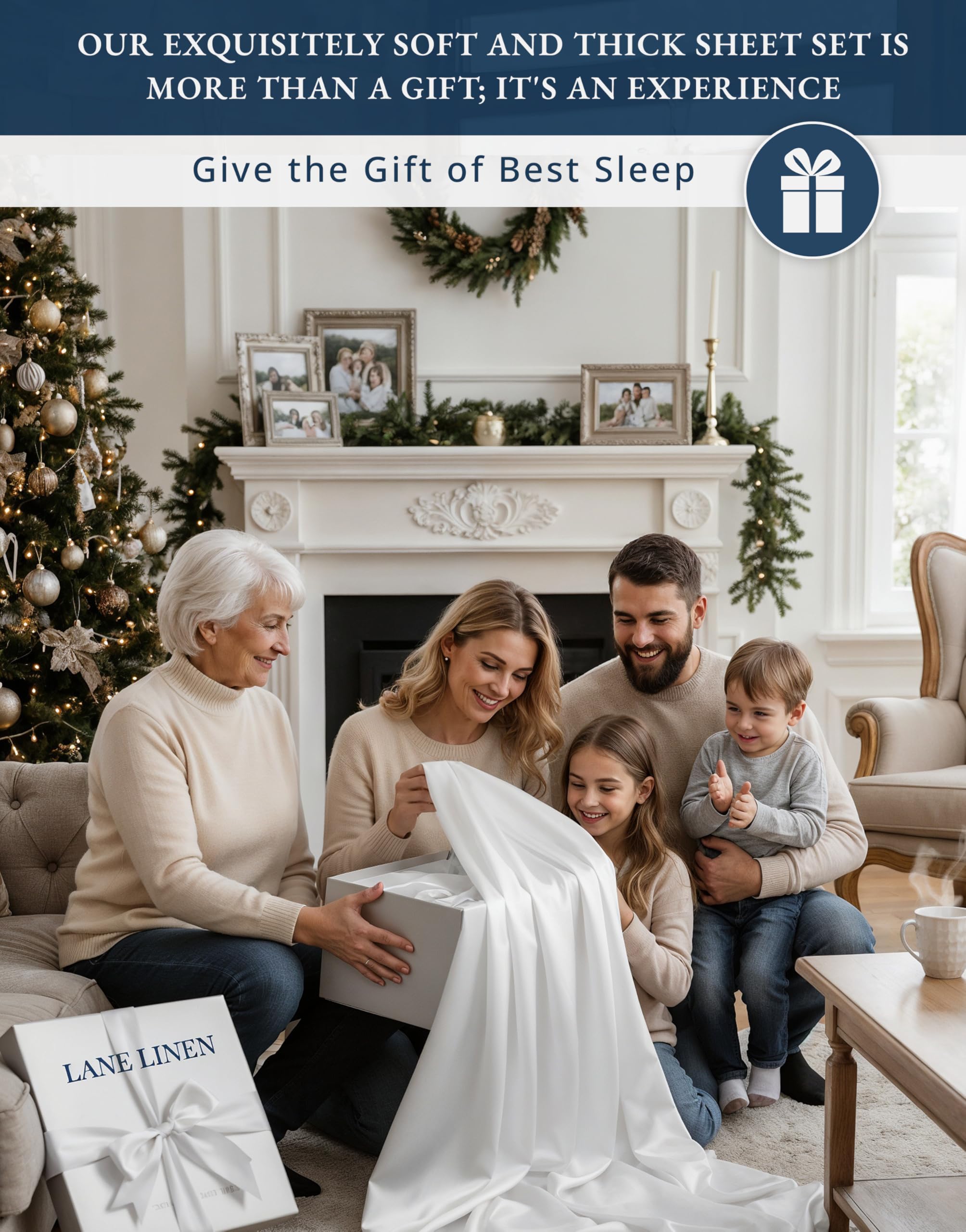 Best Luxury Sheets 2026: 5 Sets Ranked by Feel 3 LANE LINEN 100% Egyptian Cotton Sheets Queen Size Sateen Weave - White — product photo
