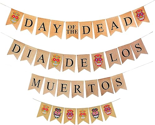 Miniatura 1 de Mandala Crafts Pancartas de arpillera del Día de los Muertos y Dia De Los Muertos con calavera de azúcar