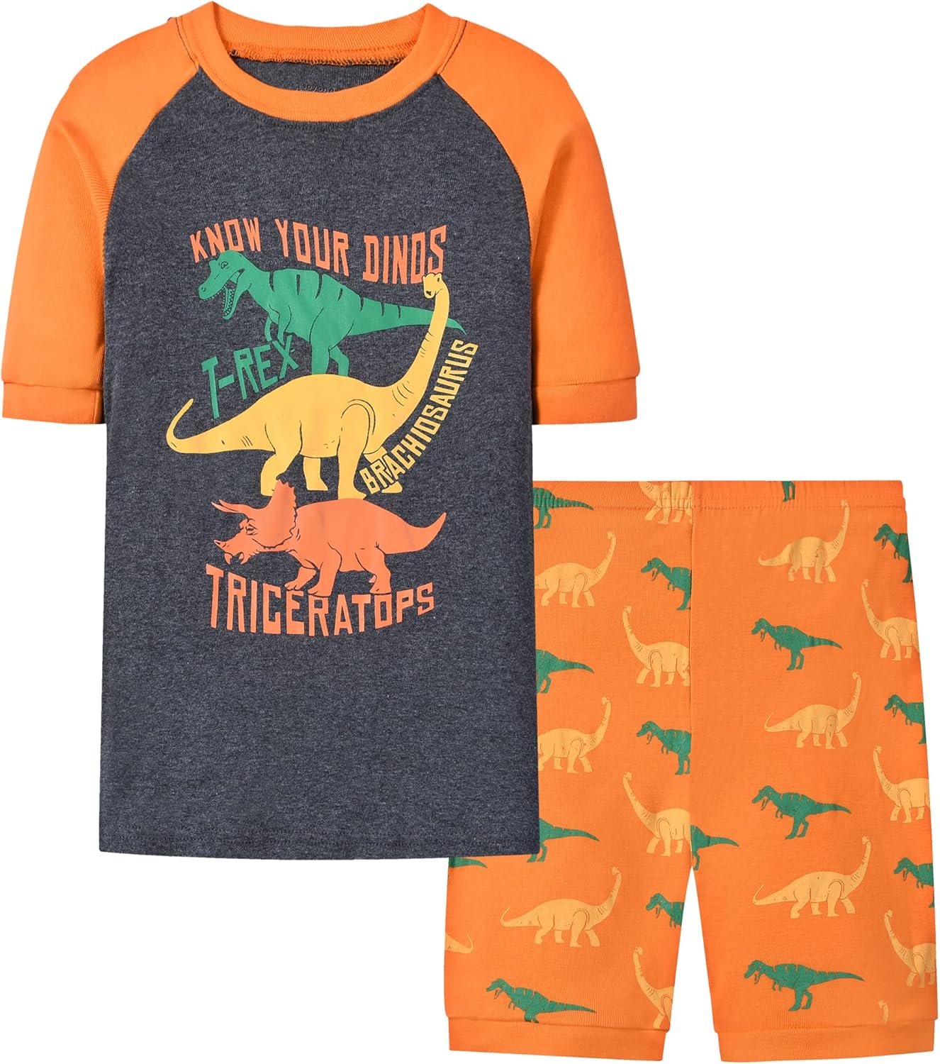 Joyond Boys Pure Cotton Summer Pjs for 2-14 Years, Kids Short Sleeve 4-Piece Pajamas Set Little Boys Sleepwear - Image 5