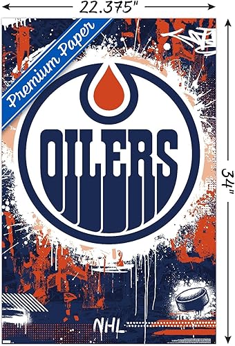 Miniatura 3 de Trends International NHL Edmonton Oilers - Póster de pared con logotipo Maximalist 23, 22.37 x 34.00 pulgadas, versión premium sin marco