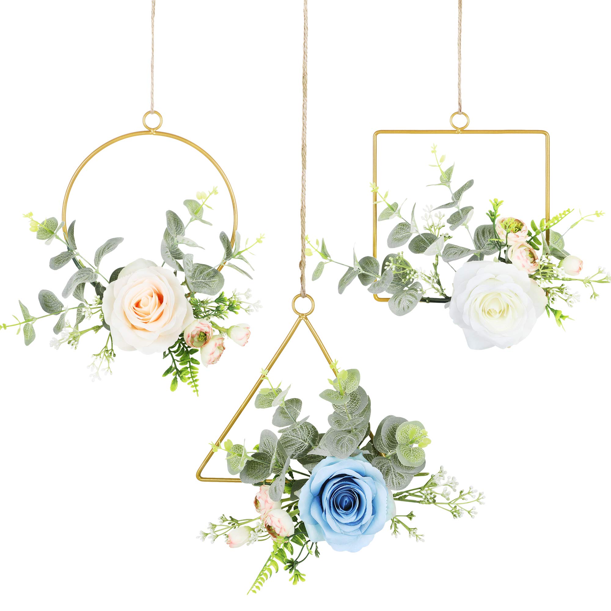 Buy Ivalue Floral Hoop Wreath Artificial Rose Flower Hanging Hoop