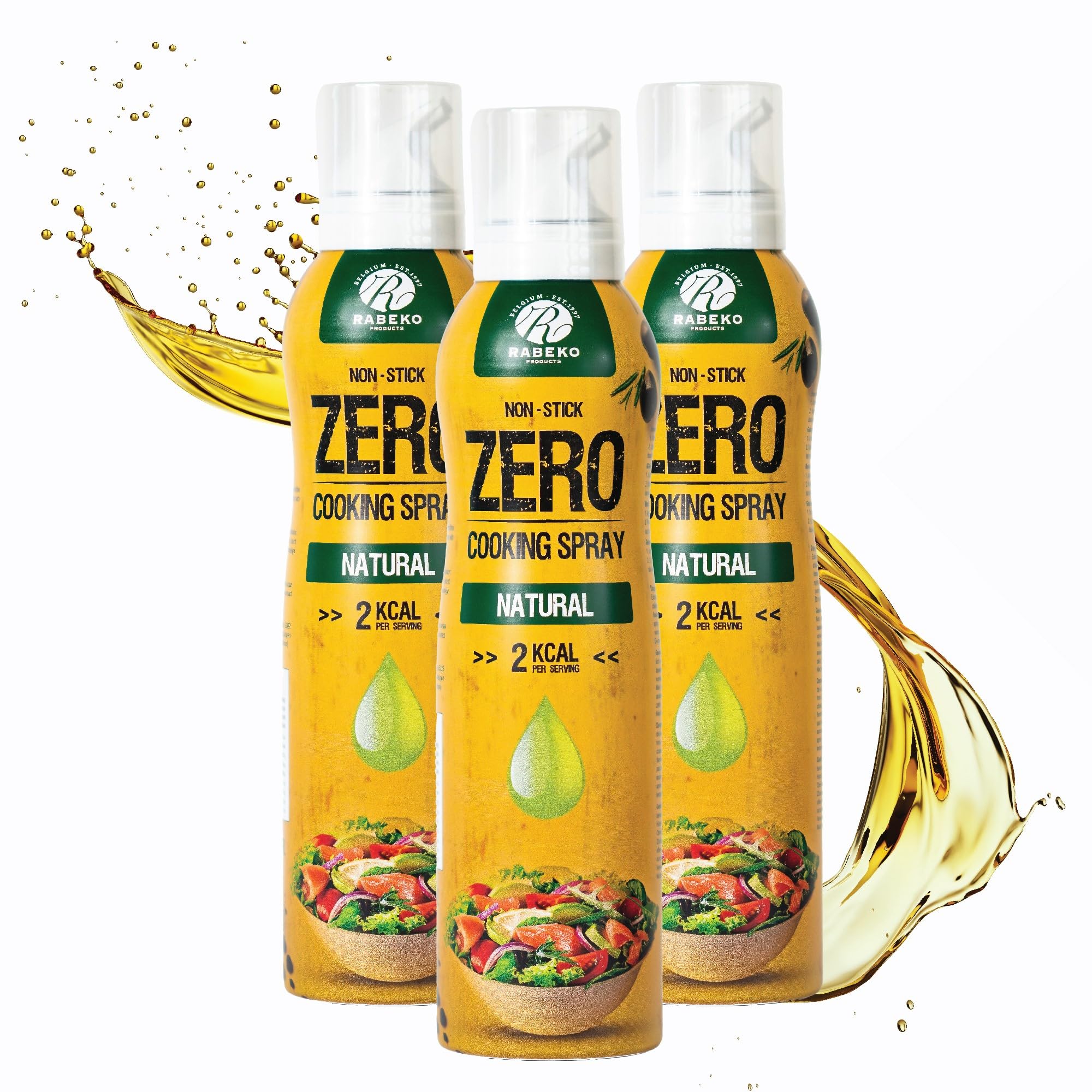 Rabeko Zero spray para cocinar bajo en calorías | HIERBAS ITALIANAS | 800 raciones, 2 kcal por pulverización | Spray para freír, asar y hornear | sin aditivos, sin azúcar|sin gluten 2 x 200ml — view 12