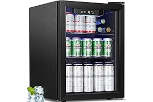 Antarctic Star 1.7 Cu.Ft. 68-Can Mini Beverage Refrigerator with Glass Door and Knob Control
