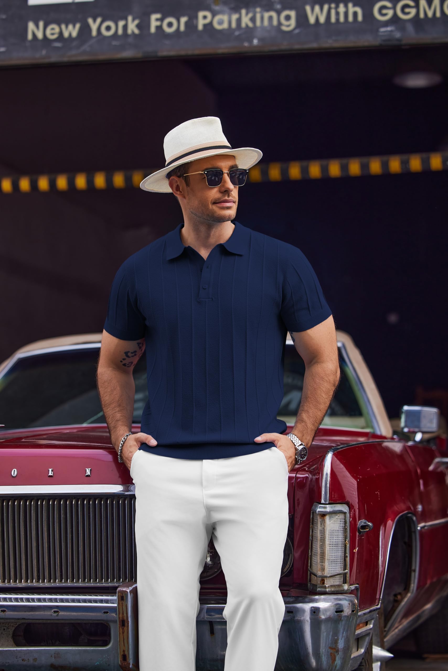 COOFANDY Polo Camisa Hombre Manga Corta Elástico Golf