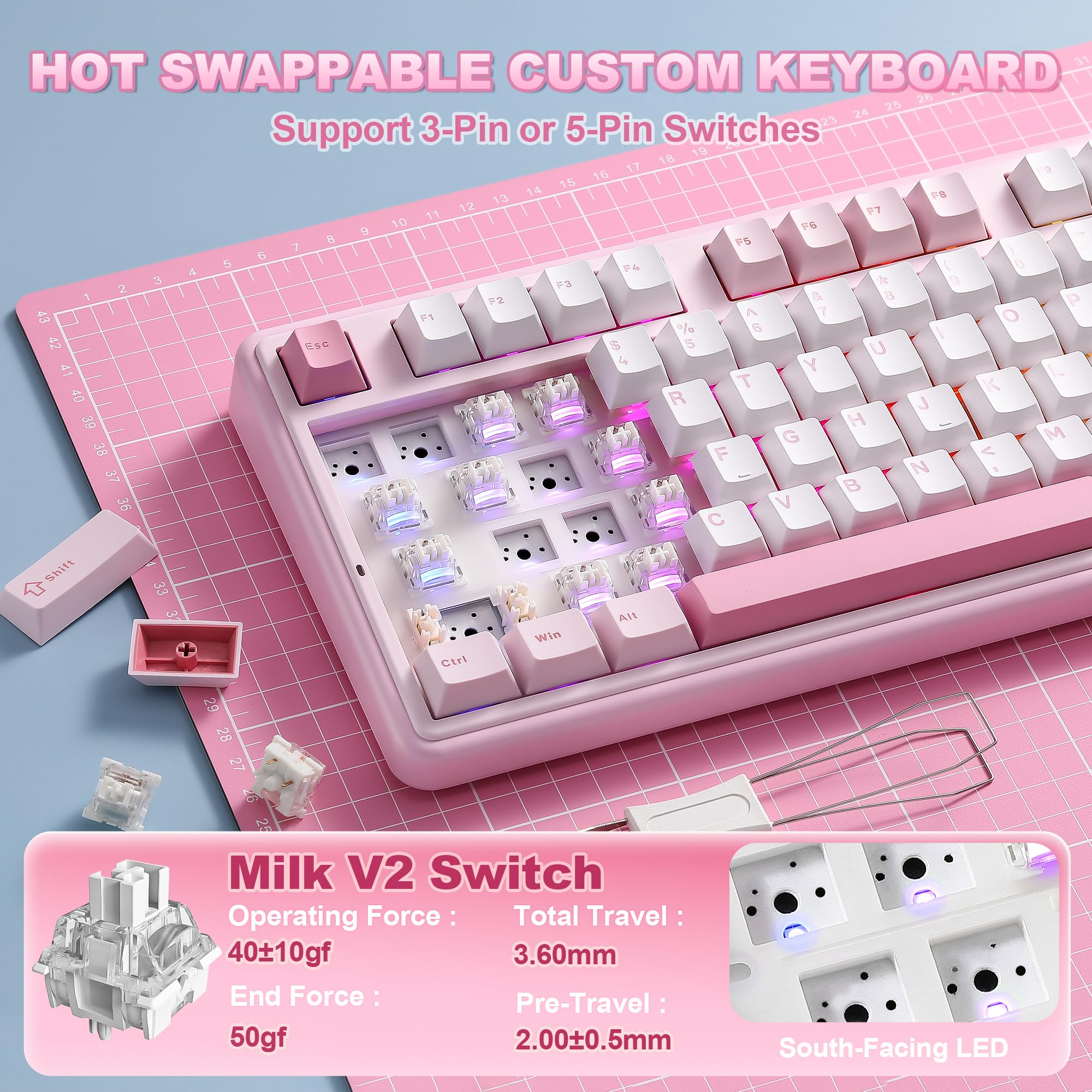 Amazon.co.jp: YUNZII B98 PRO QMK/VIA Wireless Mechanical Gaming