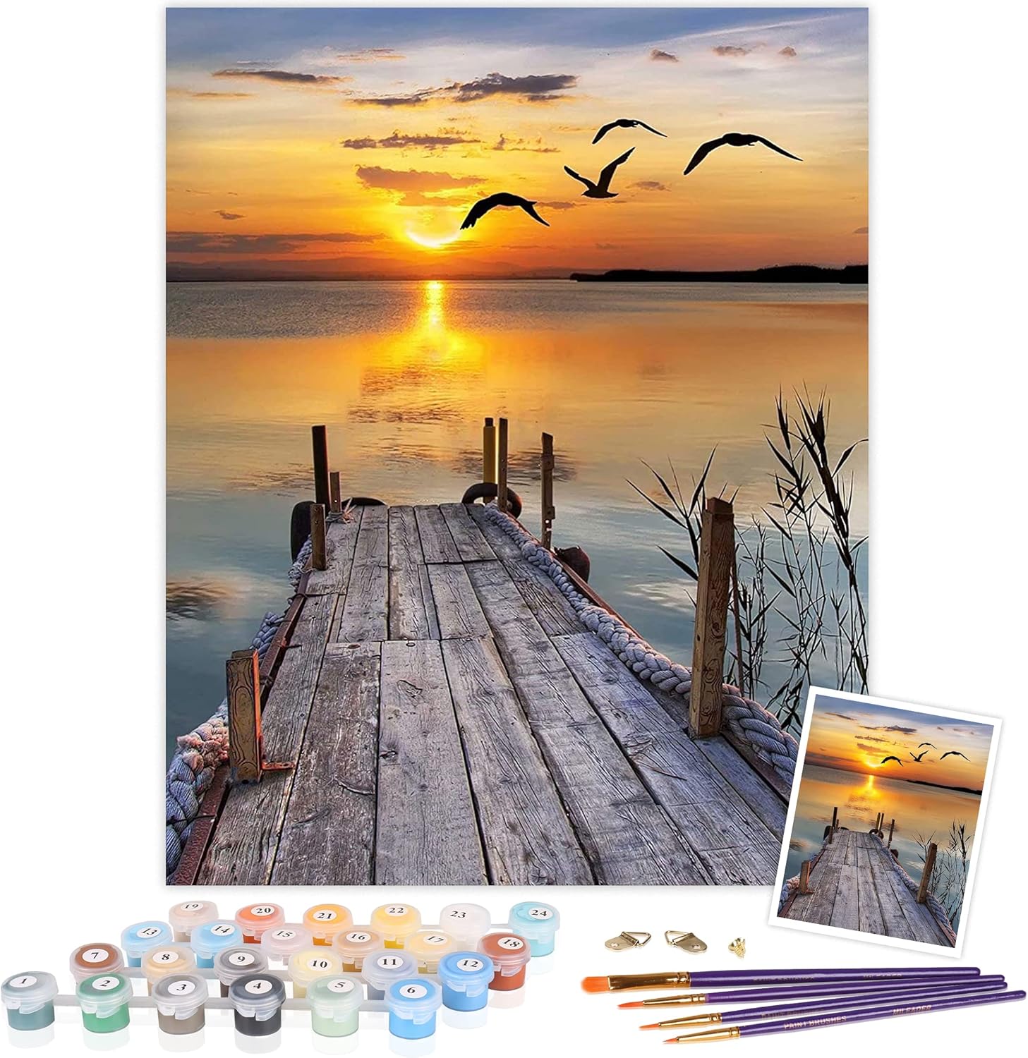 TAHEAT Paint By Numbers Landscape DIY Acrylic Painting Kit for Kids