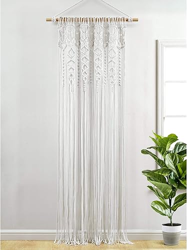 Lush Decor Cortina bohemia de algodón texturizado para ventana, divisor de habitación, puerta, decoración de pared, 84 pulgadas de largo x 40