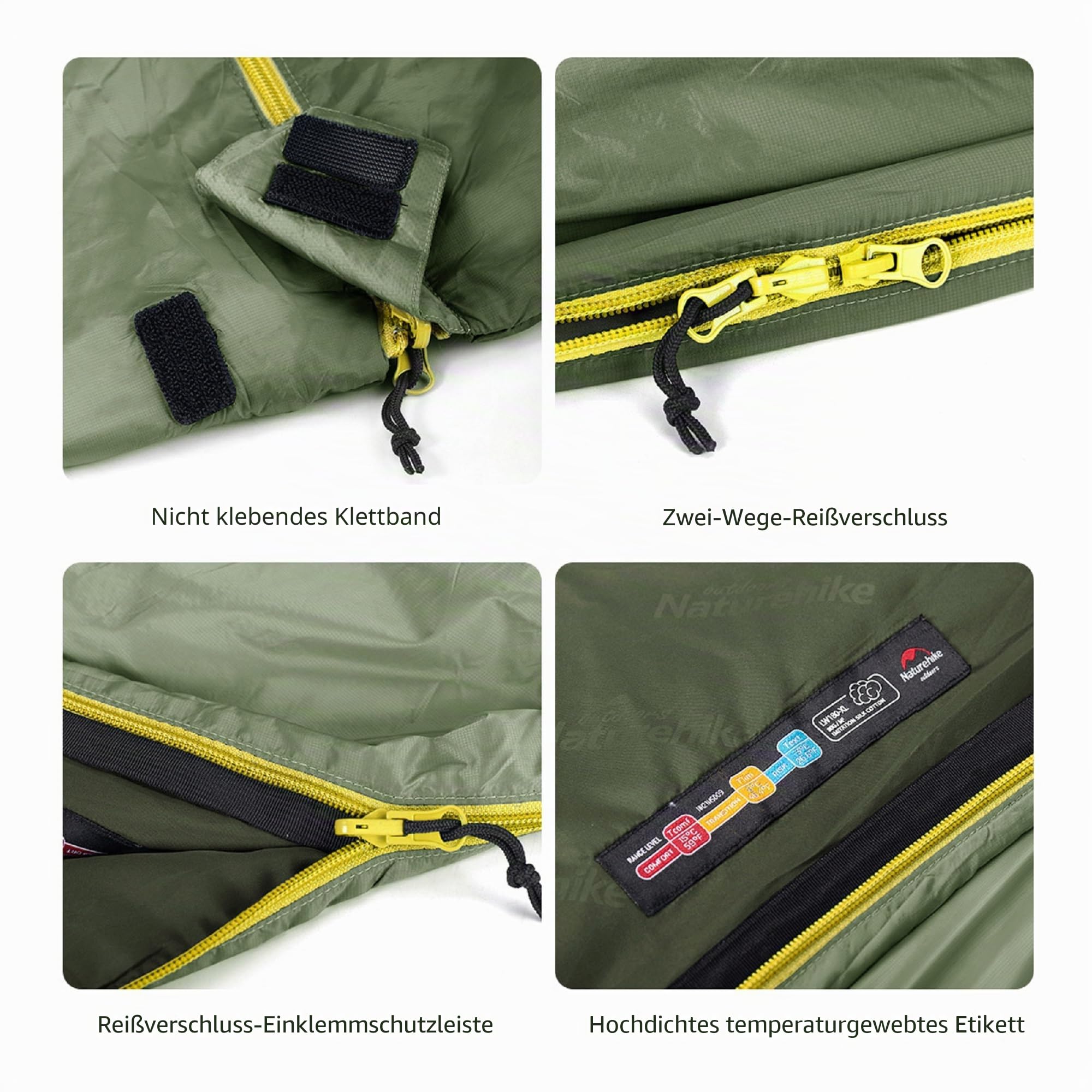 Naturehike Schlafsack Ultraleicht Mini Kleines Ultraleicht 680/760g für 3 Jahreszeiten mit 190x75/205x85cm zum Wandern Rucksackreisen Camping bei ca. 15°C Verwenden