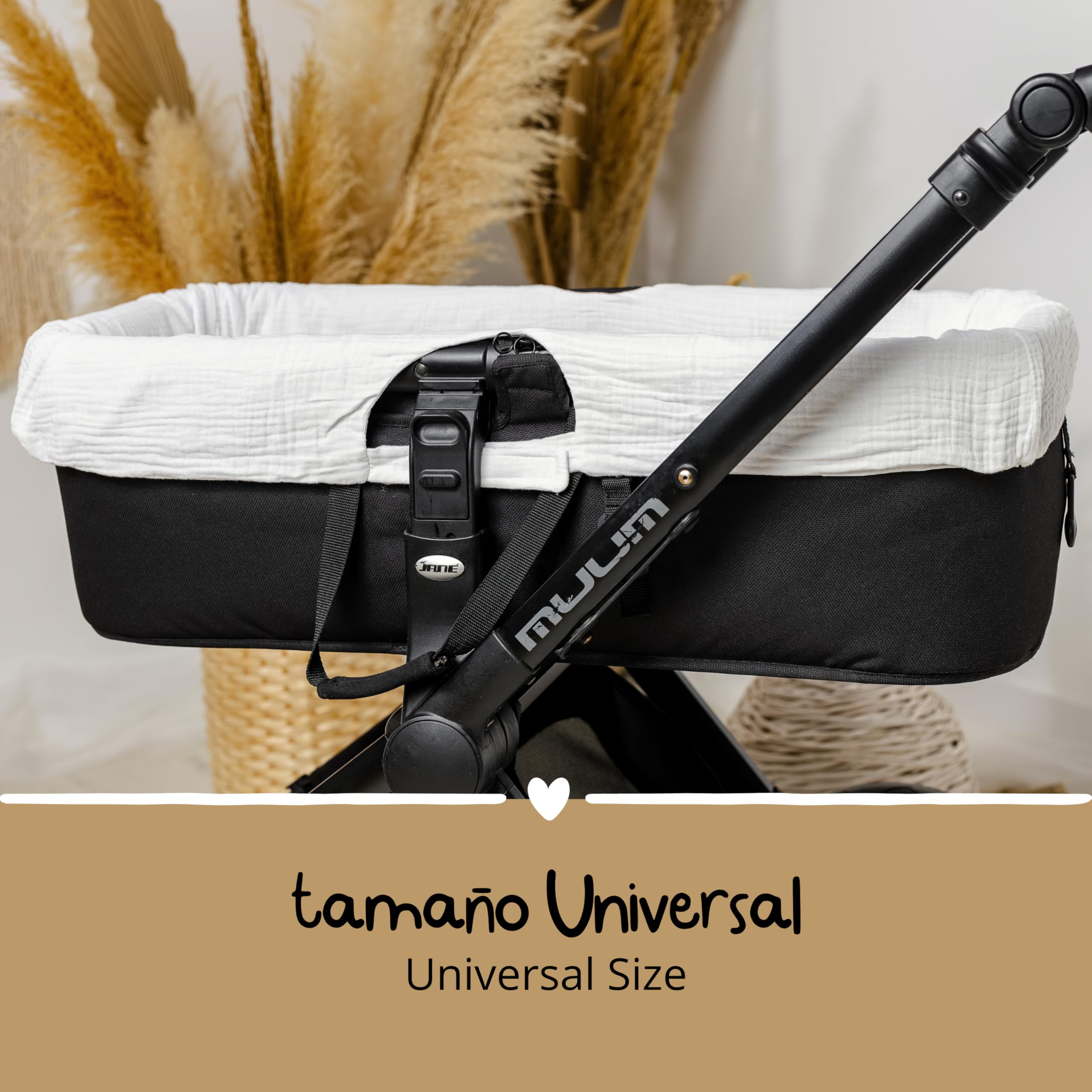 Thermikoa Rivestimento Navicella Universale in Mussola di Cotone – Copertura Copri Neonato Carrozzina, Fodera Interno, Lenzuola Carrozzina Neonato (Bianco)