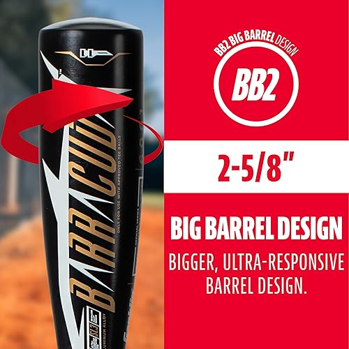 Miniatura 45 de Franklin Sports Bate de teeball para niños, veneno + aluminio Barracuda + compuesto, certificado de béisbol de Estados Unidos para niños + niñas