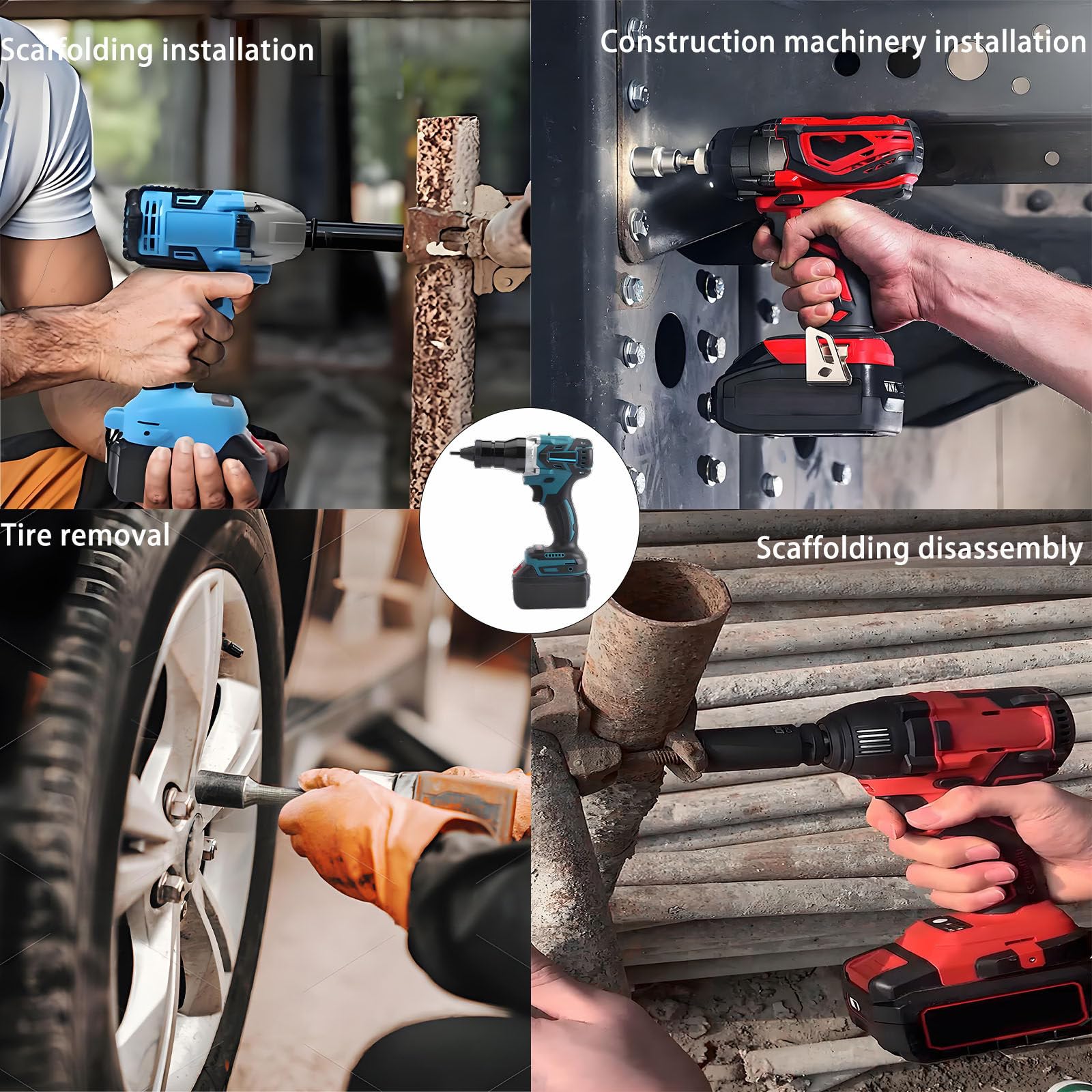 Pistola Remachadora InaláMbrica BateríA, Potencia De 5200 Mah, para Tuercas M3 M4 M5 M6 M8 M10 M12