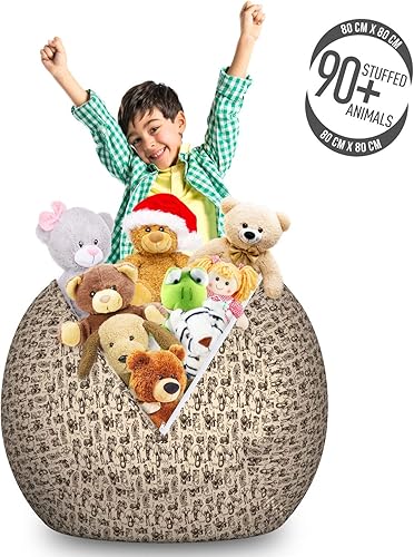 Miniatura 114 de Ambesonne Bolsa de juguetes de almacenamiento para perros, patrón con cachorros de raza pura, Bichon Pug Spitz Dachshund Poodle Shih Tzu, Rosa y