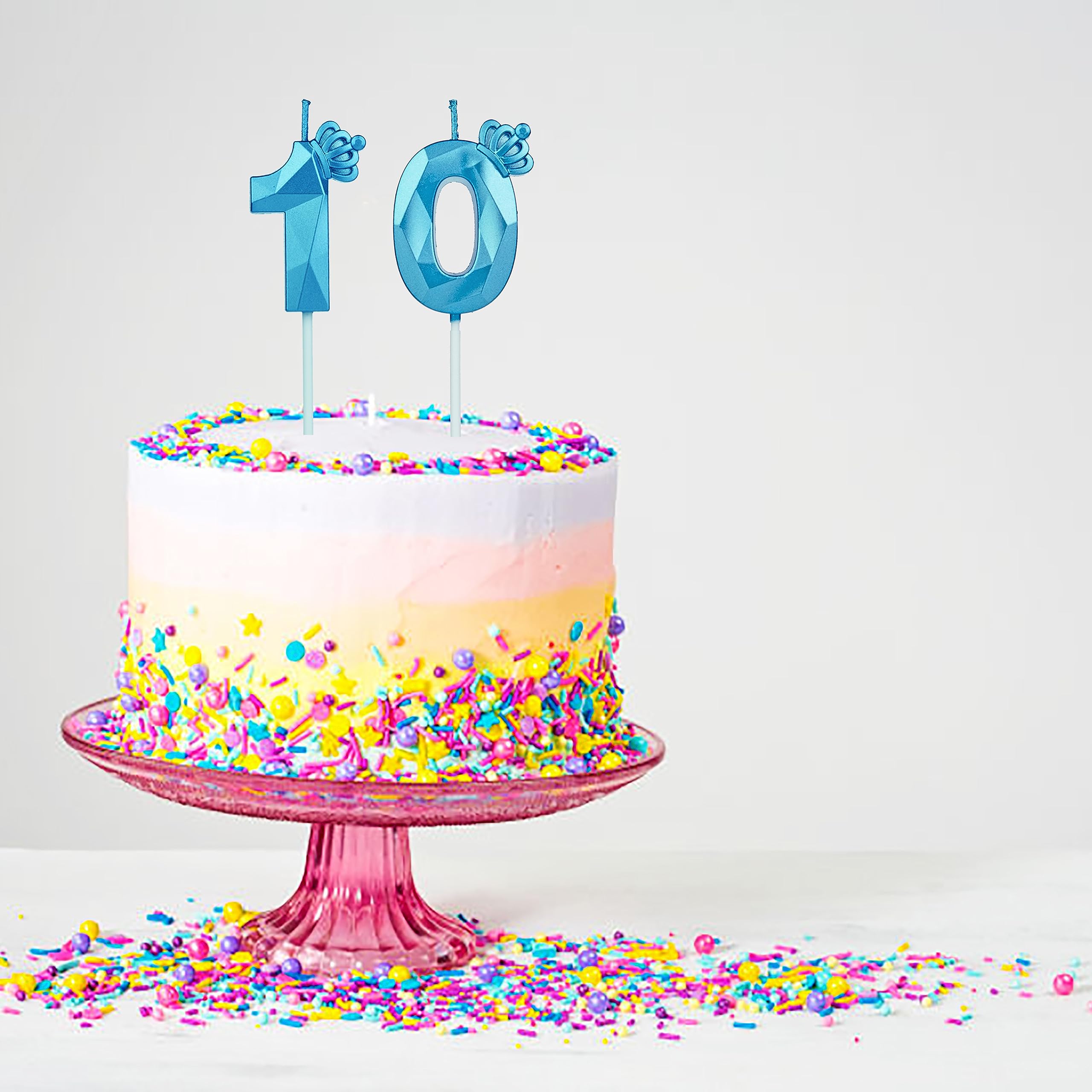 Bougies D'Anniversaire En Forme De Chife 10, Bleues, Décoration