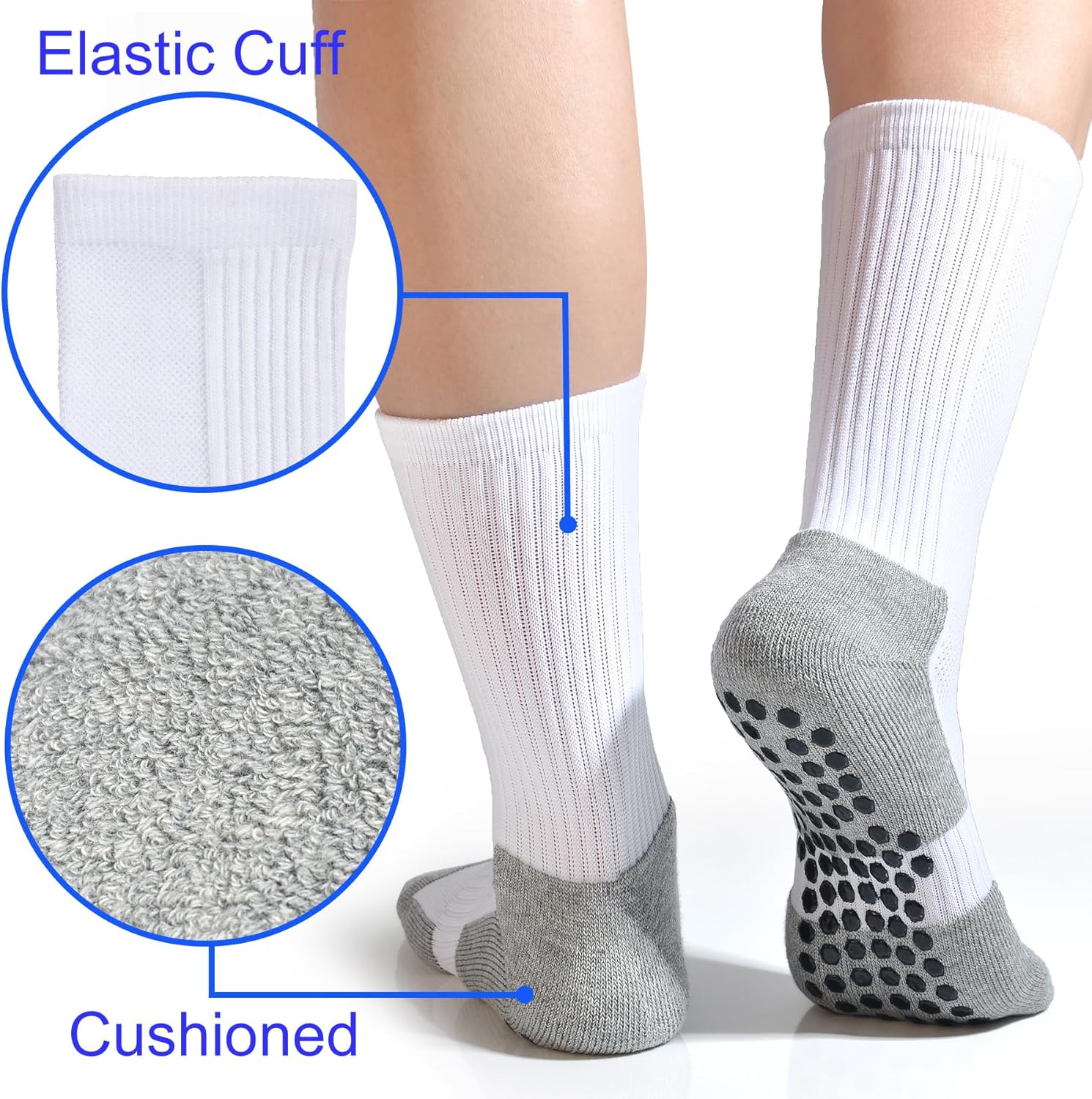 Kids Soccer Grip Socks Boys Basketball Crew Socks Cushioned Athletic Non Slip Sock Girls Running Sports - Image 3