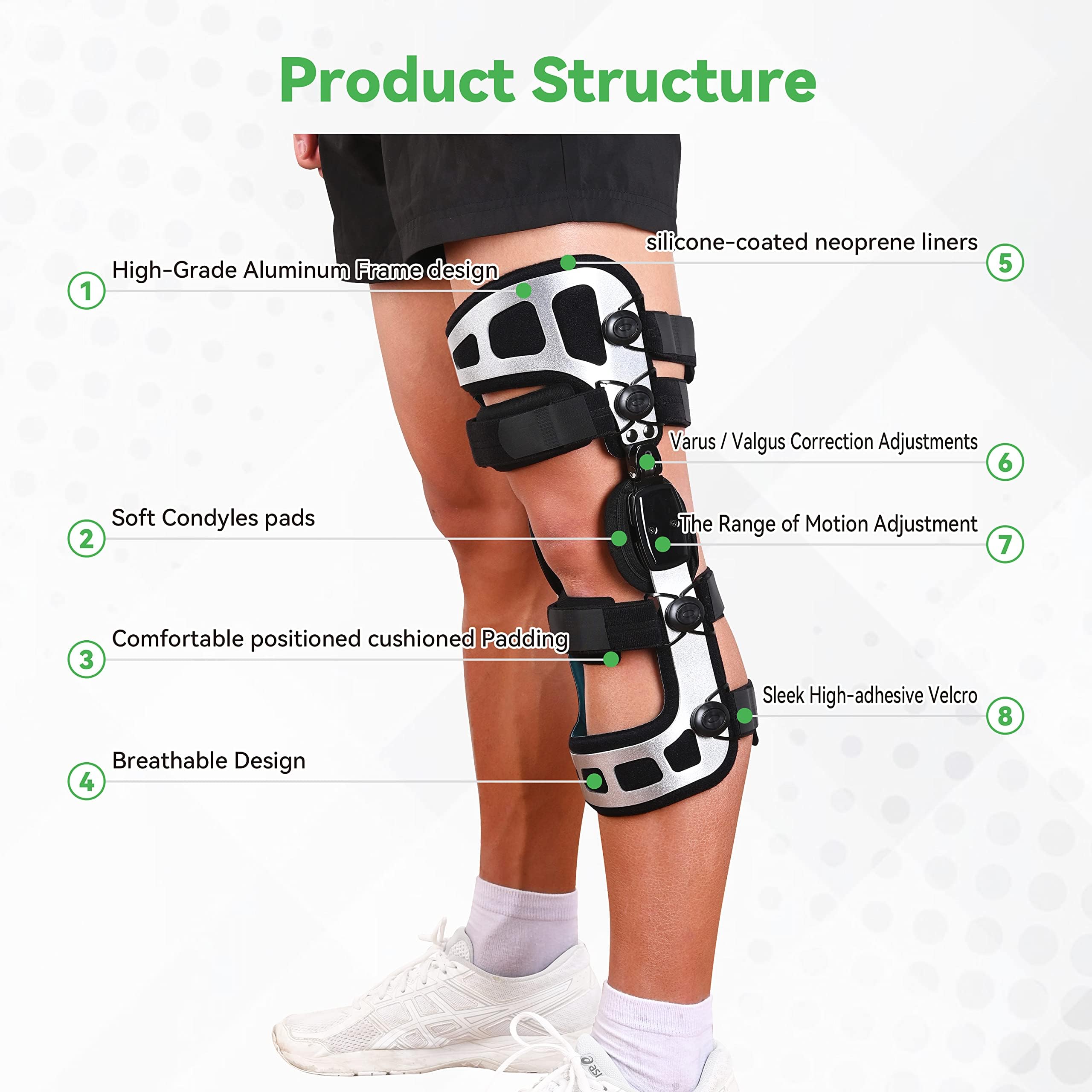 Orthomen La rodillera OA aumenta la inestabilidad de la articulación de la rodilla o lesiones de ligamentos y protege la articulación de la rodilla después de la cirugía de rodilla (M/izquierda)