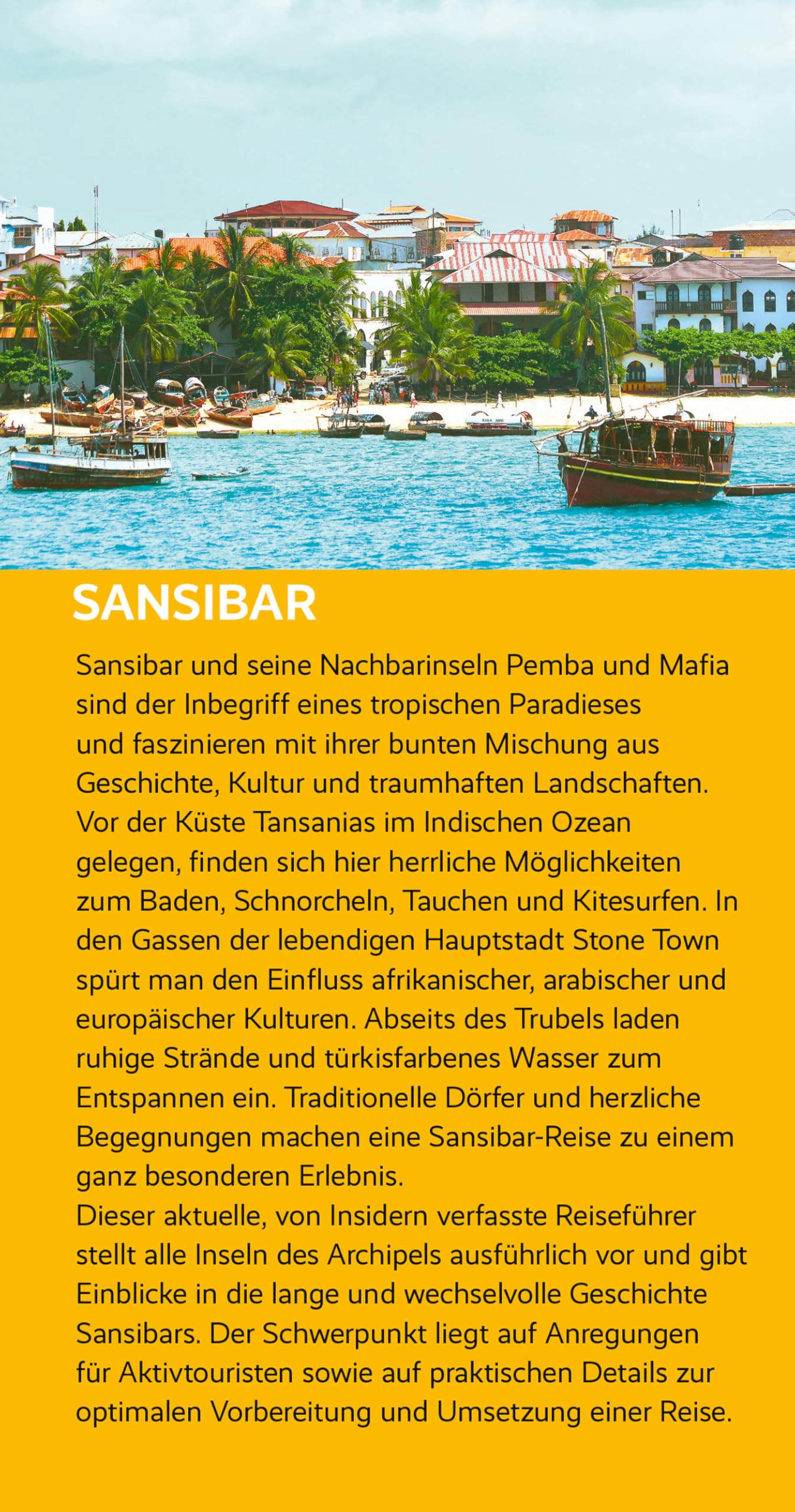 TRESCHER Reiseführer Sansibar: Mit den Inseln Unguja, Pemba und Mafia Island. Insel-Aktivitäten sowie Ausflüge auf das tansanische Festland