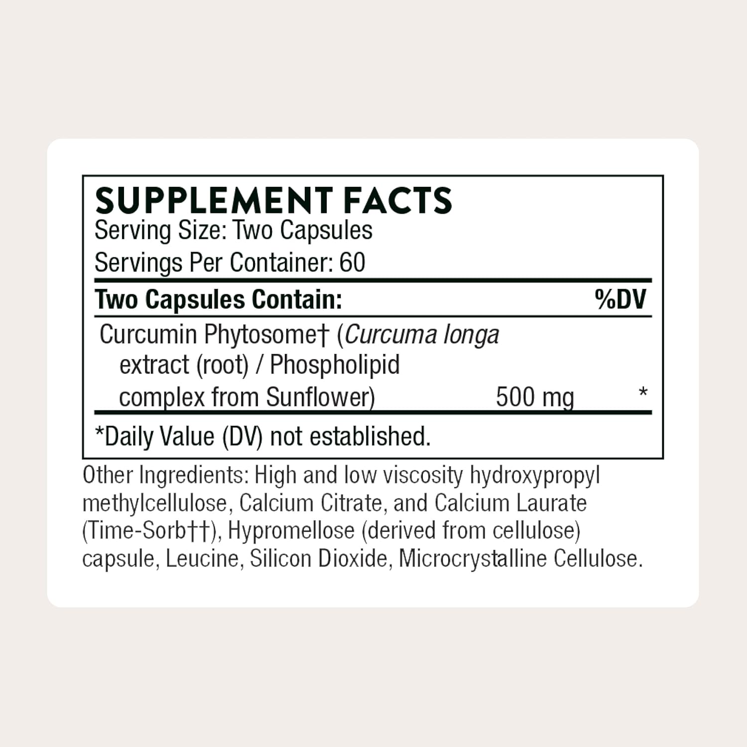 THORNE - Curcumin Phytosome 500 mg (Meriva) - Sustained Release, Clinically Studied - Supports Healthy Inflammatory Response in Joints, Muscles, GI Tract, Liver, Brain & Nerves* - 60 Servings