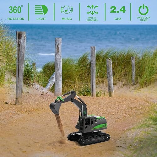 Miniatura 3 de Excavadora de juguete a control remoto para niños de 4 a 7 años de edad, el mejor regalo de cumpleaños para niños de 3, 5, 8, 9, 10 +, vehículos de