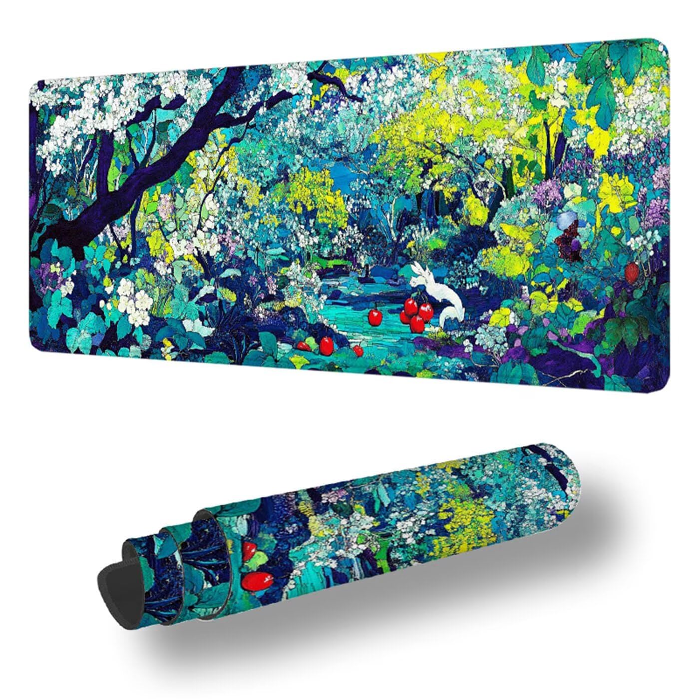 Podkładka pod mysz XXL 1200 x 600 mm duża abstrakcyjna podkładka pod mysz dla graczy pod ręką biurko szyte krawędzie wodoodporna antypoślizgowa do komputera, laptopa poprawia dokładność i szybkość