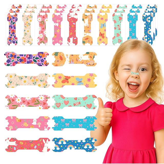 30pcs Extra Small Size Kids Nasal Strips for Breathing Right Kids Nose Strips with Cute Pattern Nasal Strips