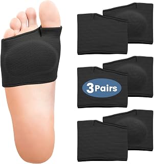 3 Pairs Black Metatarsal Foot Pads for Women and Men, Foot Pads for Balls of Feet Cushions Pain Relief, Morton's Neuroma Relief, Metatarsal Support