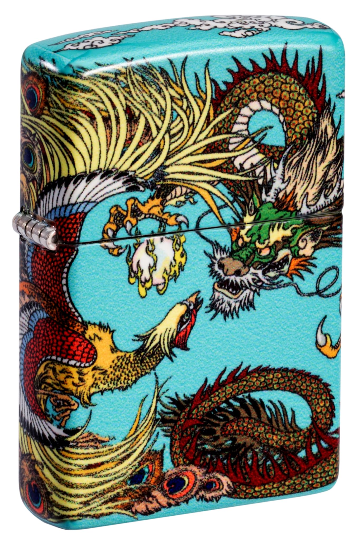Zippo 540° Chinese Dragon Phoenix Mechanical Lighter White Matte