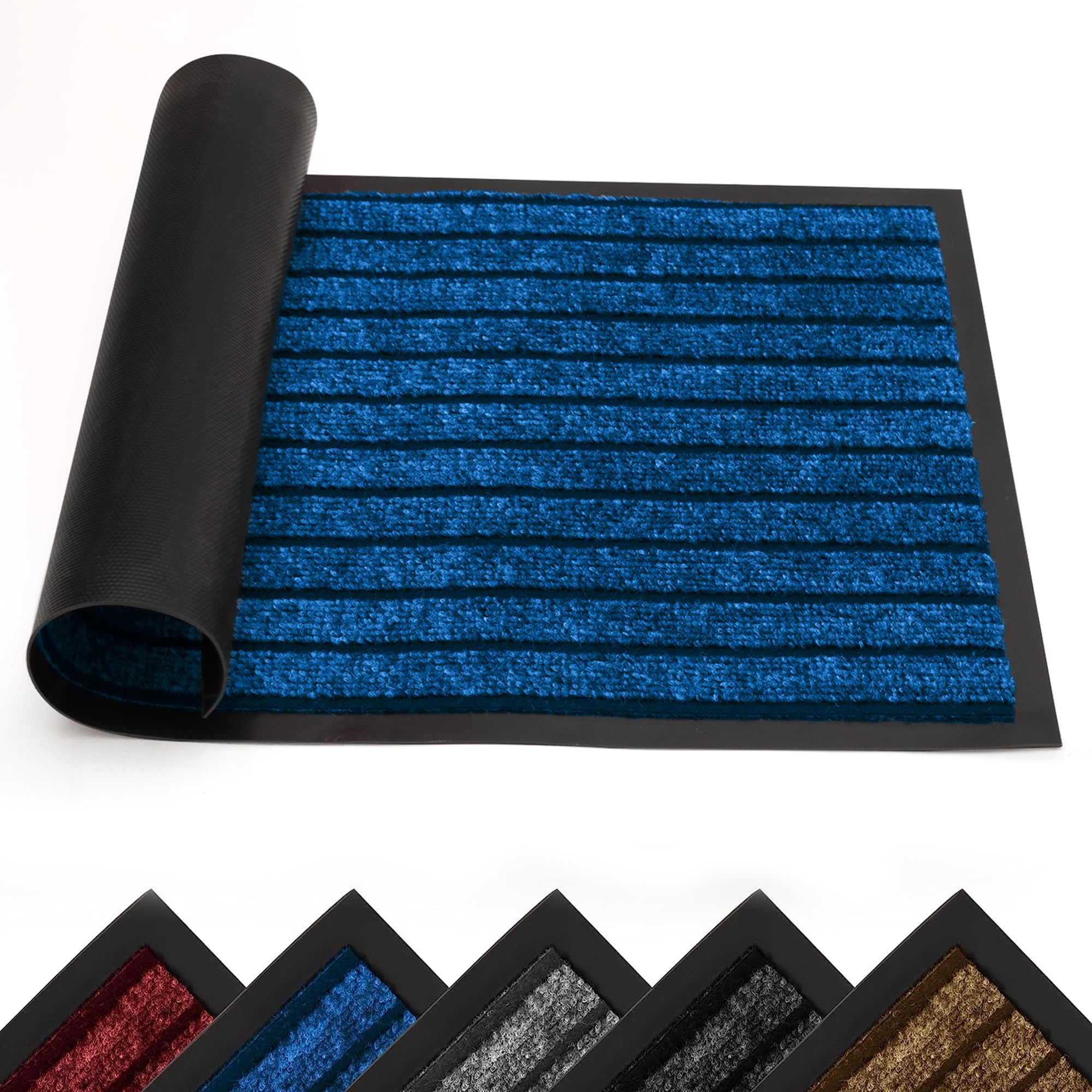 Yorkshire Bedding Door Mat Non Slip – Navy Rubber mat 40x60cm Machine Washable Door Matts indoor Dirt Trapper Super Absorbent Door Mats Outdoor