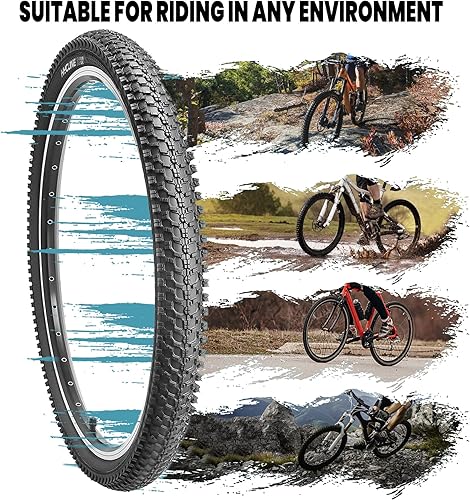 Miniatura 6 de Hycline Juego de 2 neumáticos para bicicleta, neumático de repuesto plegable de 20242627.5 pulgadas, más tubos de bicicleta y palancas de neumáticos