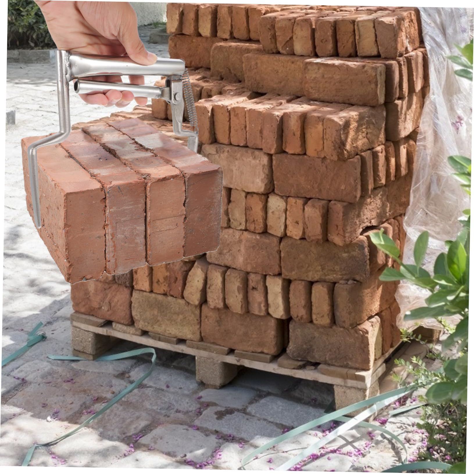 3 Piezas Pinzas para Ladrillos de Acero Inoxidable Herramienta Portátil para Transportar Bloques Diseño Ligero y Seguro para Albañiles y Constructores