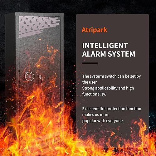 Miniatura 3 de Pataku Caja fuerte para pistola de rifle 10-12, para rifle y pistolas caseras, cajas fuertes para pistolas y escopetas con diseño de bandera,