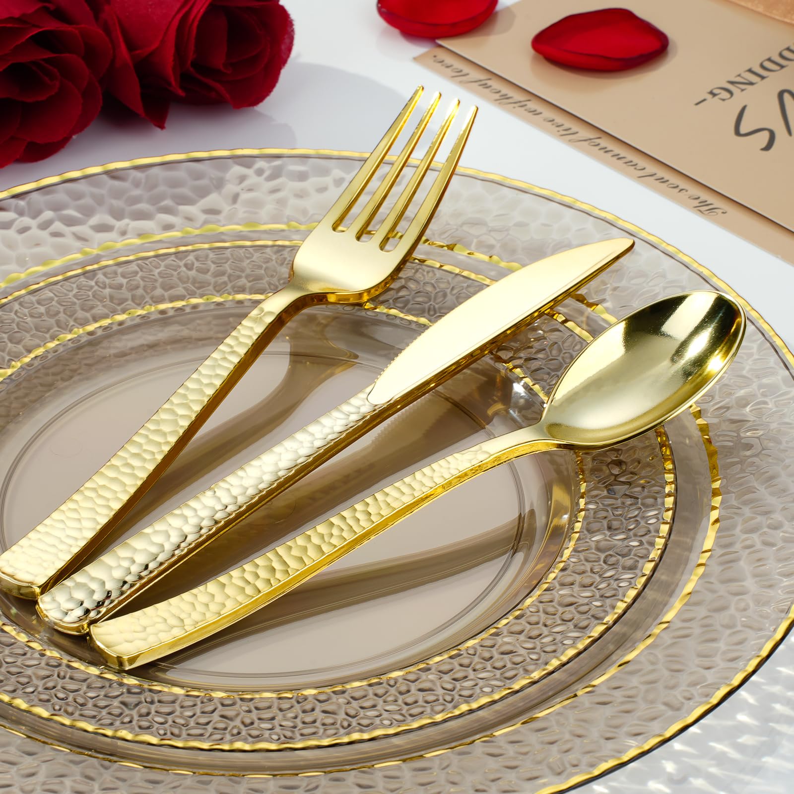 Black Plastic Plates - 350 Pack for 50 Guests -5 Black Plastic Plates - 350 Pack for 50 Guests -5