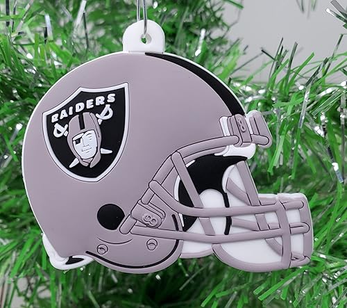 Miniatura 3 de Juego de adornos navideños con temática de equipo de fútbol plateado y negro