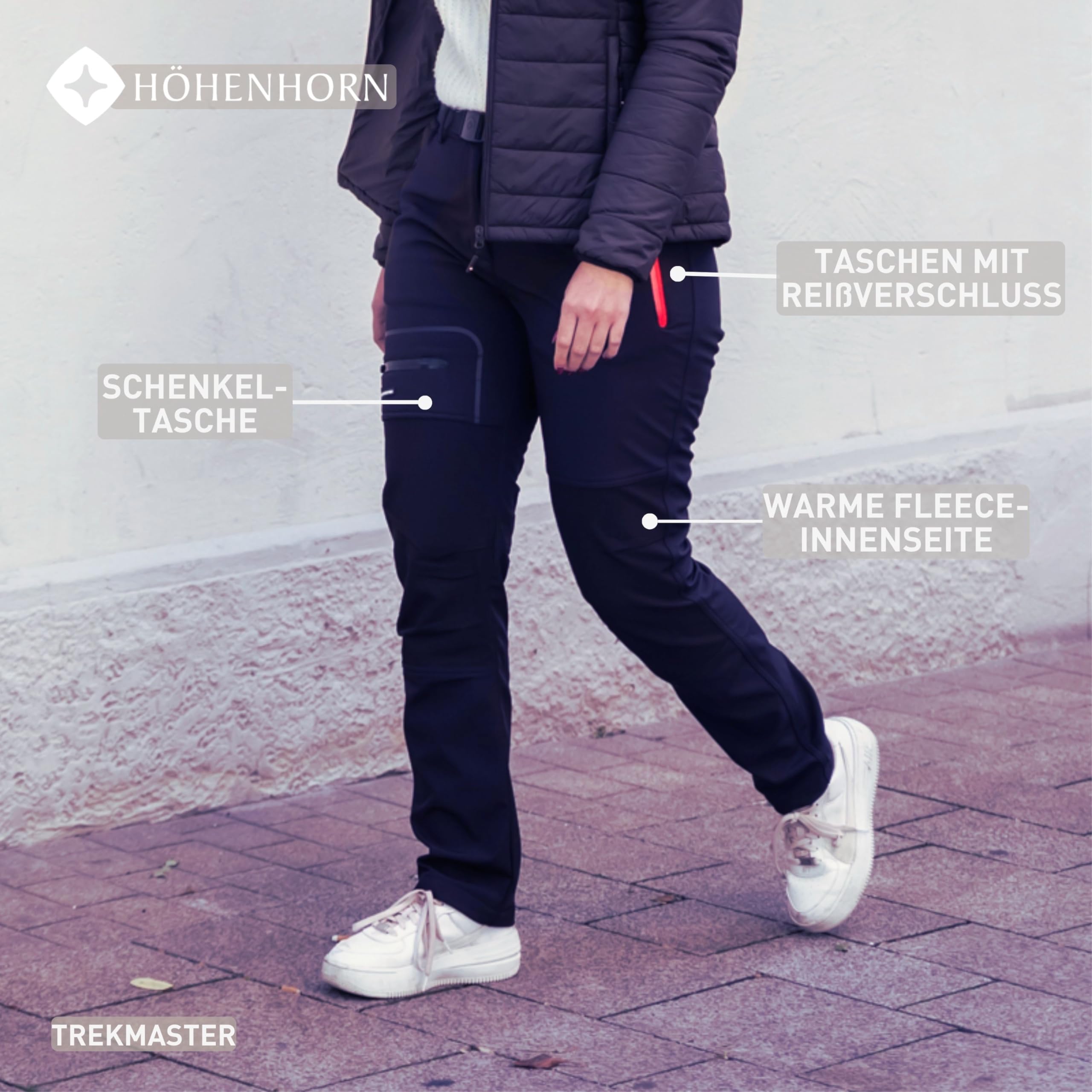Höhenhorn Trekmaster Damen Wanderhose Softshellhose Winter Outdoorhose Gefüttert Snowboardhose