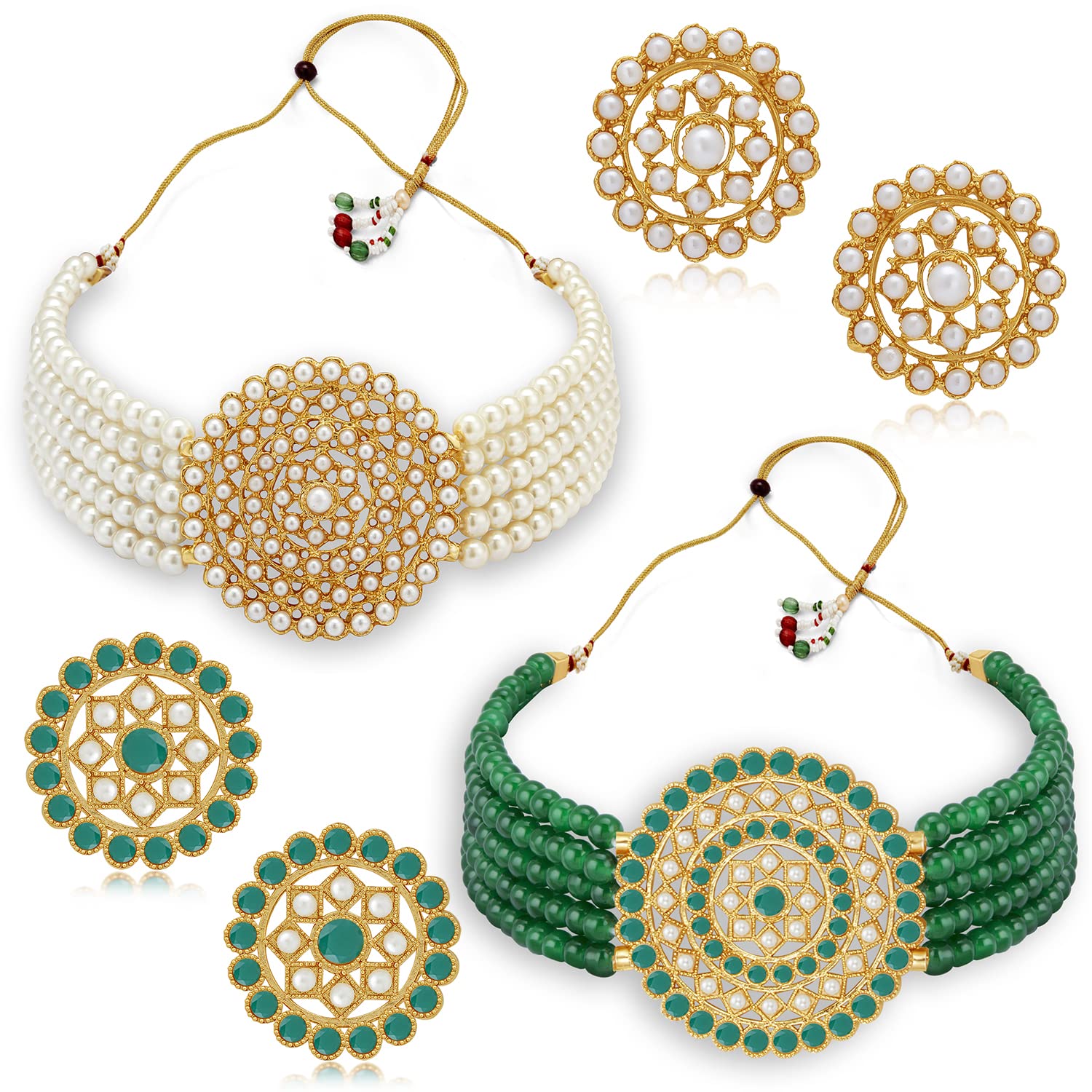 Sukkhi Glorious Gold Plated Combo Choker Necklace Set For Womens (Cbns104223) (B09Y3DPY8K) Amazon Price History, Amazon Price Tracker