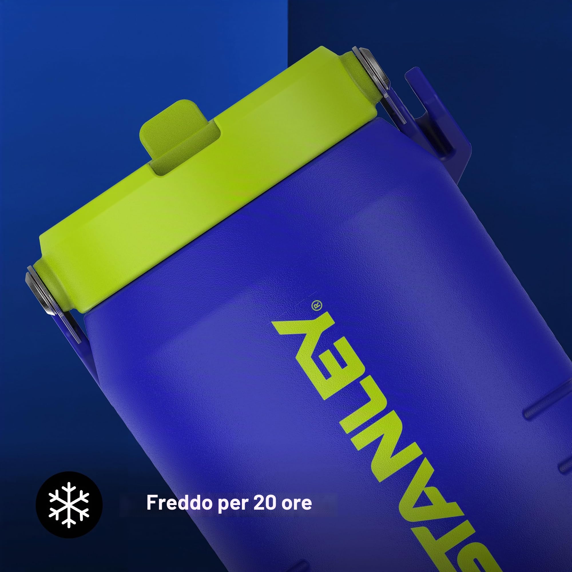 Stanley 1913 Iceflow Flip Straw 2.0 Jug 1.90L - 20 Ore Di Freddo - 4 Giorni Di Freddo - A Prova Di Perdite - Borraccia Acciaio - Lavabile In Lavastoviglie - Bottiglia Termica Palestra - Cobalt
