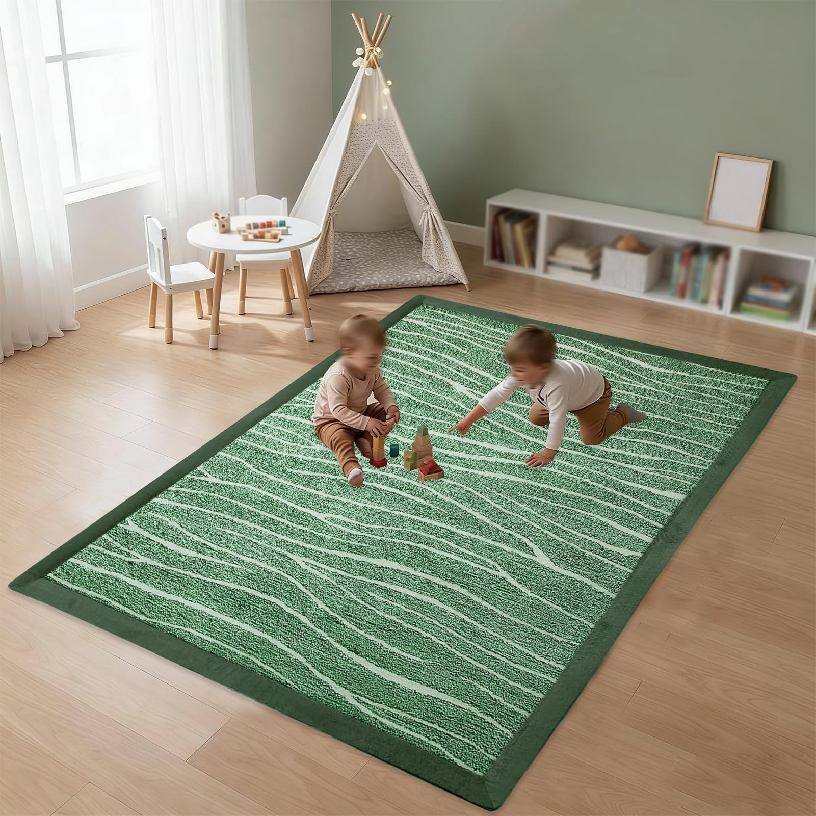 Baby Play Mat for Floor, 3 cm Thick Playmats for Babies, Soft Baby Rug Kids Playpen Mat for Crawling & Playing, Non-Slip Play Crawling mat for Nursery Baby, Soft Activity Floor Mat 120 x 150 cm
