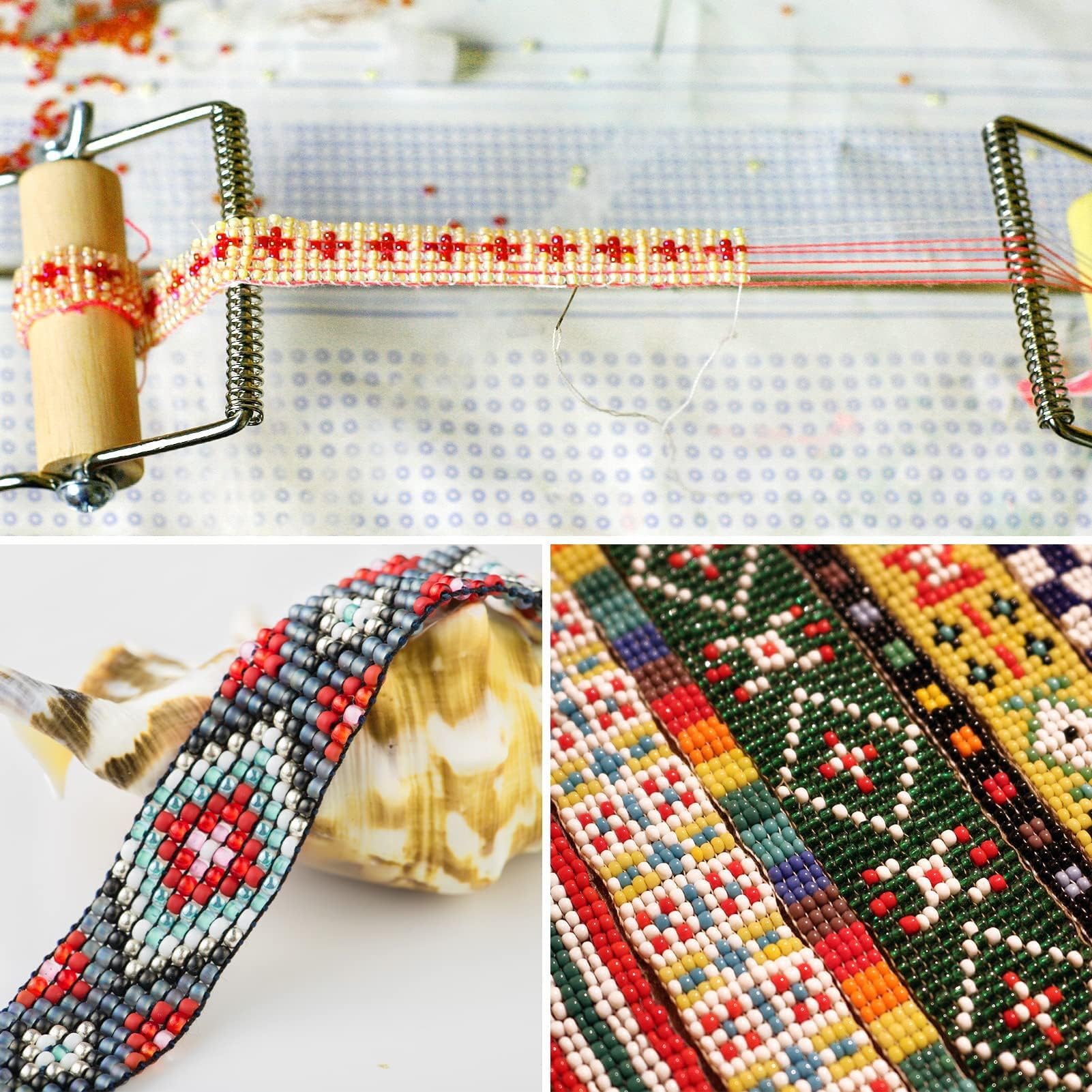 Parelweefstoel, bead loom-kit, weefkralen, weefkralen, doe-het-zelf breimachine, sieradenweefstoel voor sieraden, armbanden, doe-het-zelf