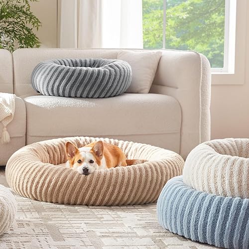 Miniatura 7 de MIXJOY Cama para perros pequeños, cama lavable con funda extraíble, camas pequeñas para gatos de interior, camas redondas suaves y calmantes para