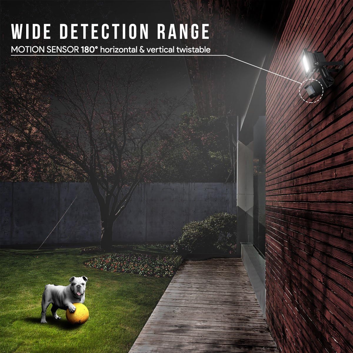 LE 10W Super Bright Motion Sensor Flood Light, Outdoor LED Flood Lights, 700lm, 100W Equivalent, 6000K Daylight White, Waterproof LED Security Light, PIR Floodlight, Basement Light