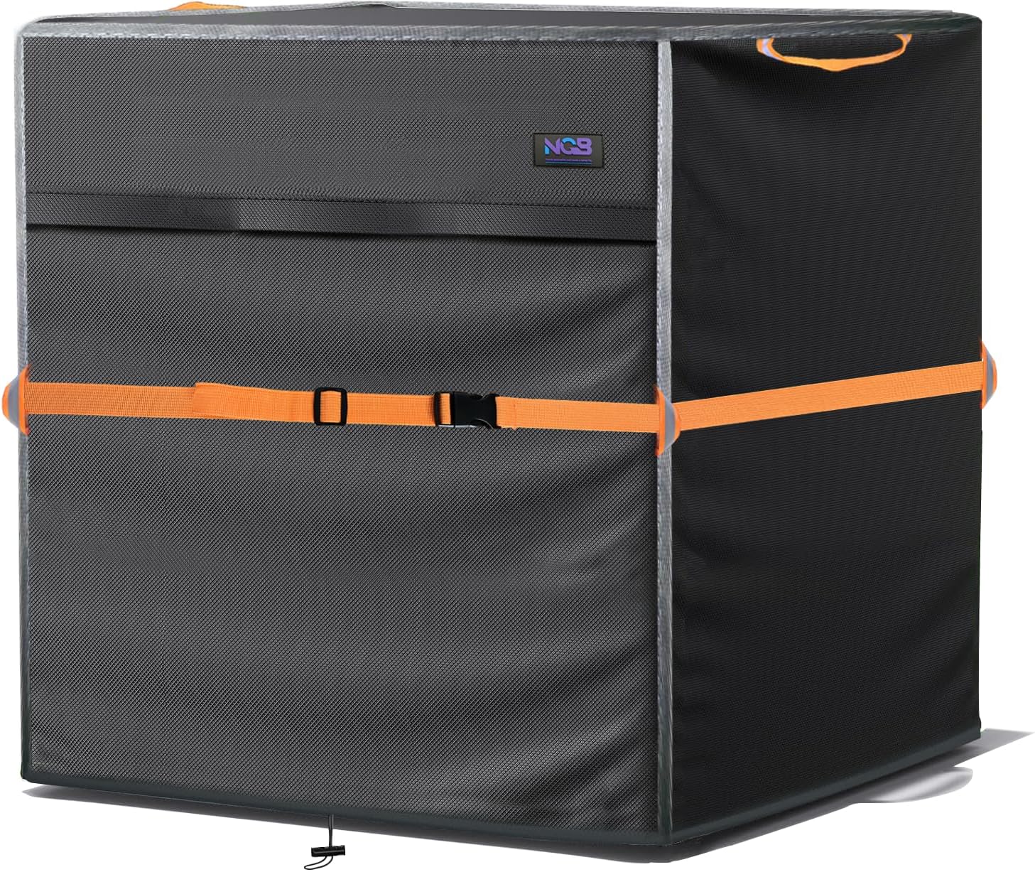 NGB Air Conditioner Cover, Made of 600D Waterproof Oxford Fabric, size 24"x24"x30" Central Air Conditioner Cover With 2 Carrying Handles, Webbing Snap Fastening, Elastic Drawstring Tensioner, Black.