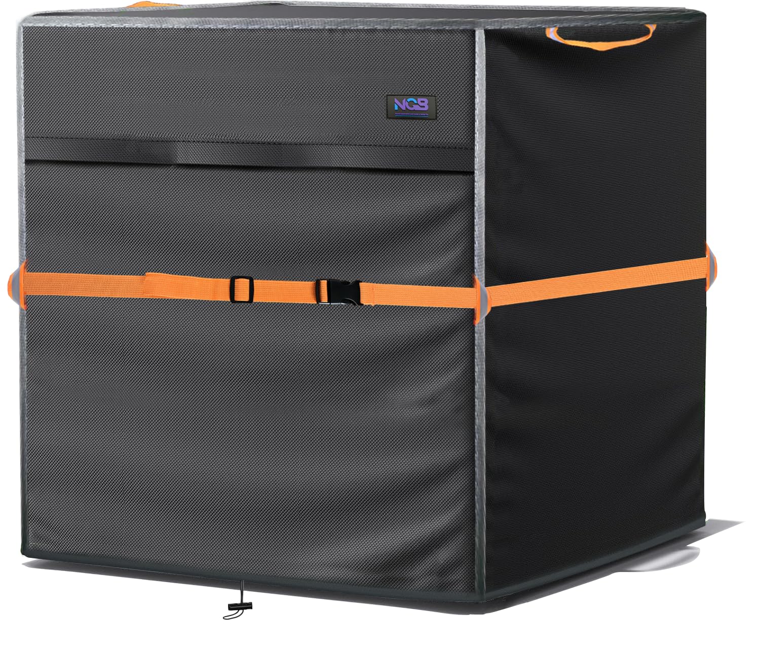 NGB Air Conditioner Cover, Made of 600D Waterproof Oxford Fabric, size 24"x24"x30" Central Air Conditioner Cover With 2 Carrying Handles, Webbing Snap Fastening, Elastic Drawstring Tensioner, Black.