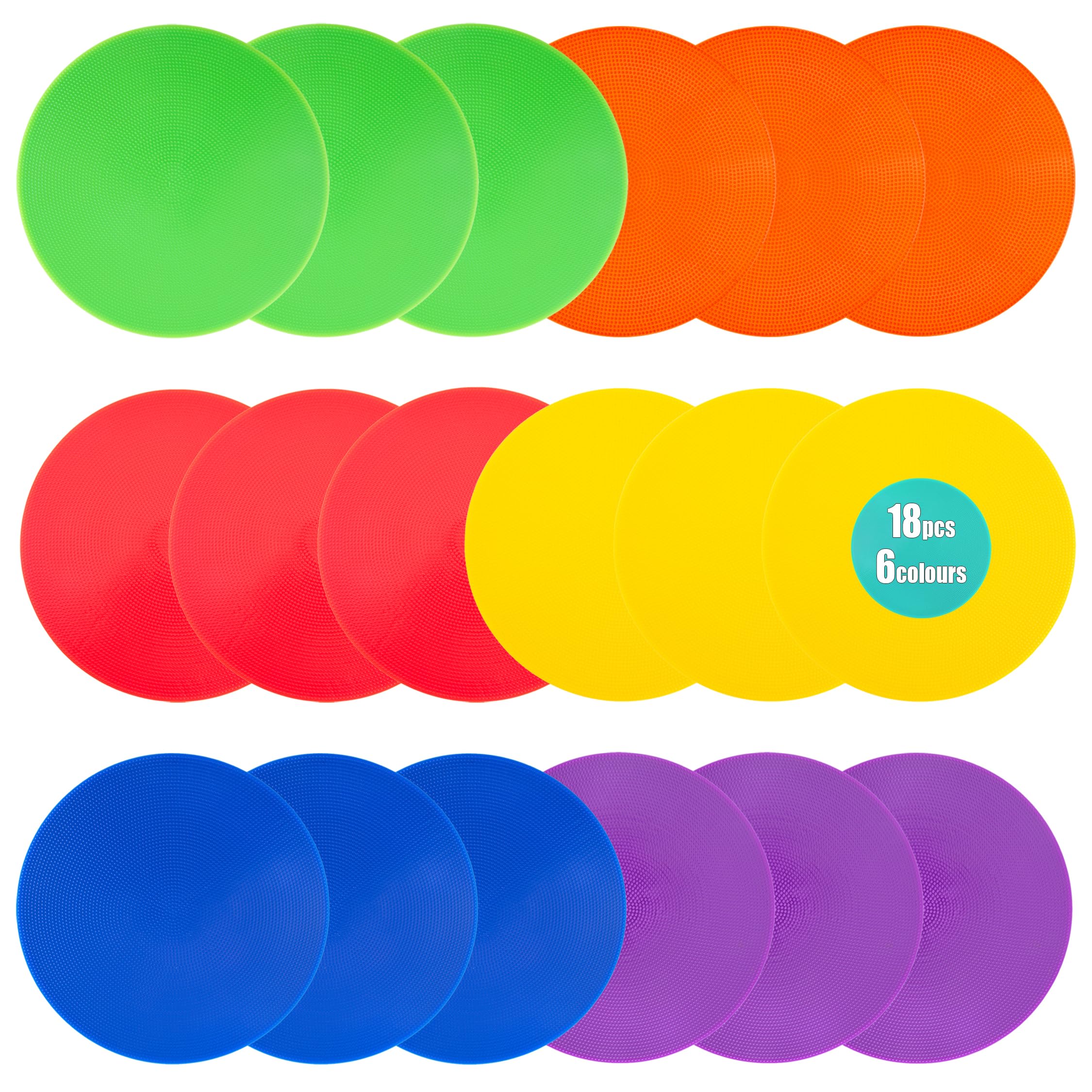 LZKIB Spot Markers 9 Inch Anti-Slip Agility Floor Markers,Colorful Flat Field Gym Classroom Floor Spots Set for Indoor Outdoor Soccer Basketball Sports Speed Training and Drills