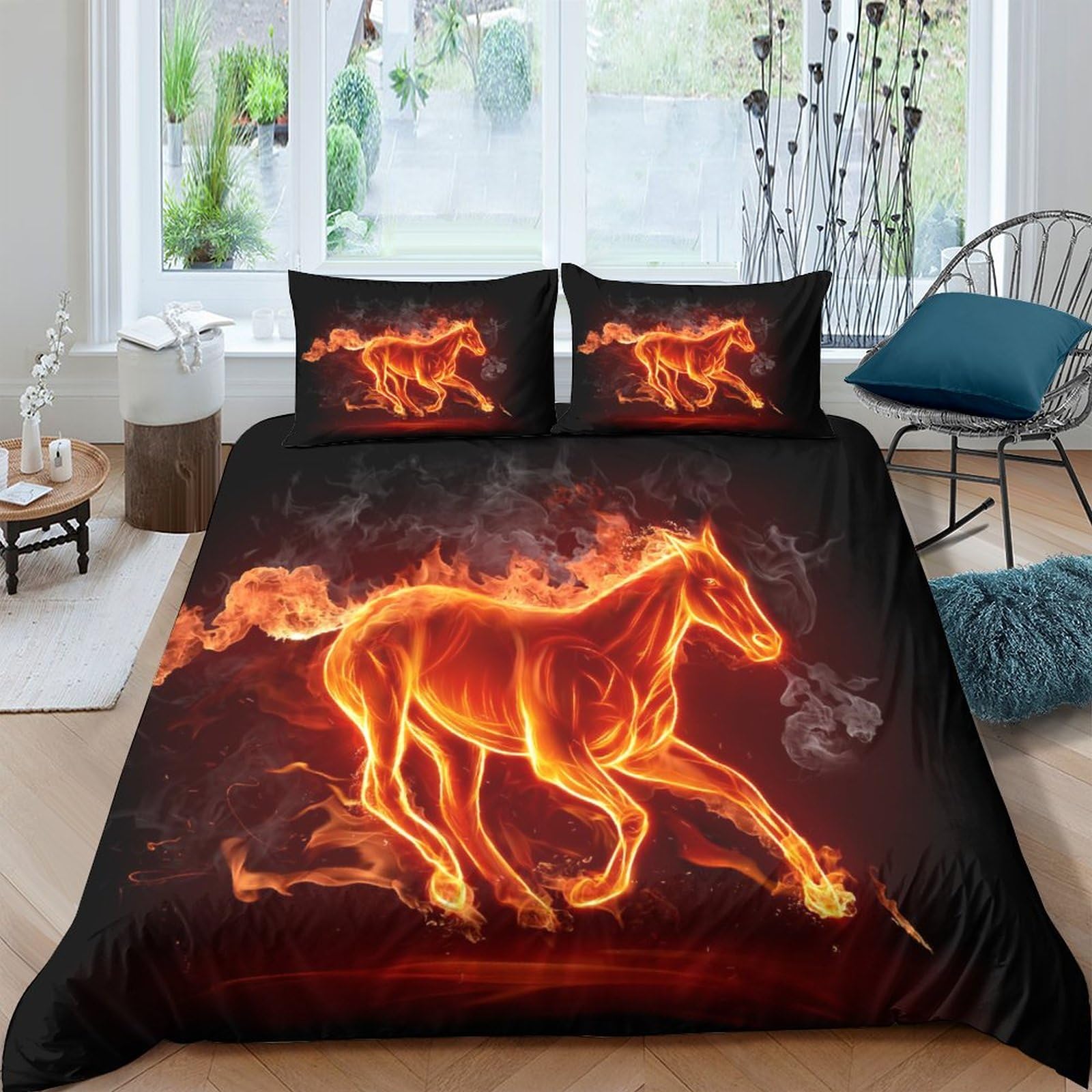 Parure de lit cheval lumineux pour transformer la décoration d'une chambre d'ado
