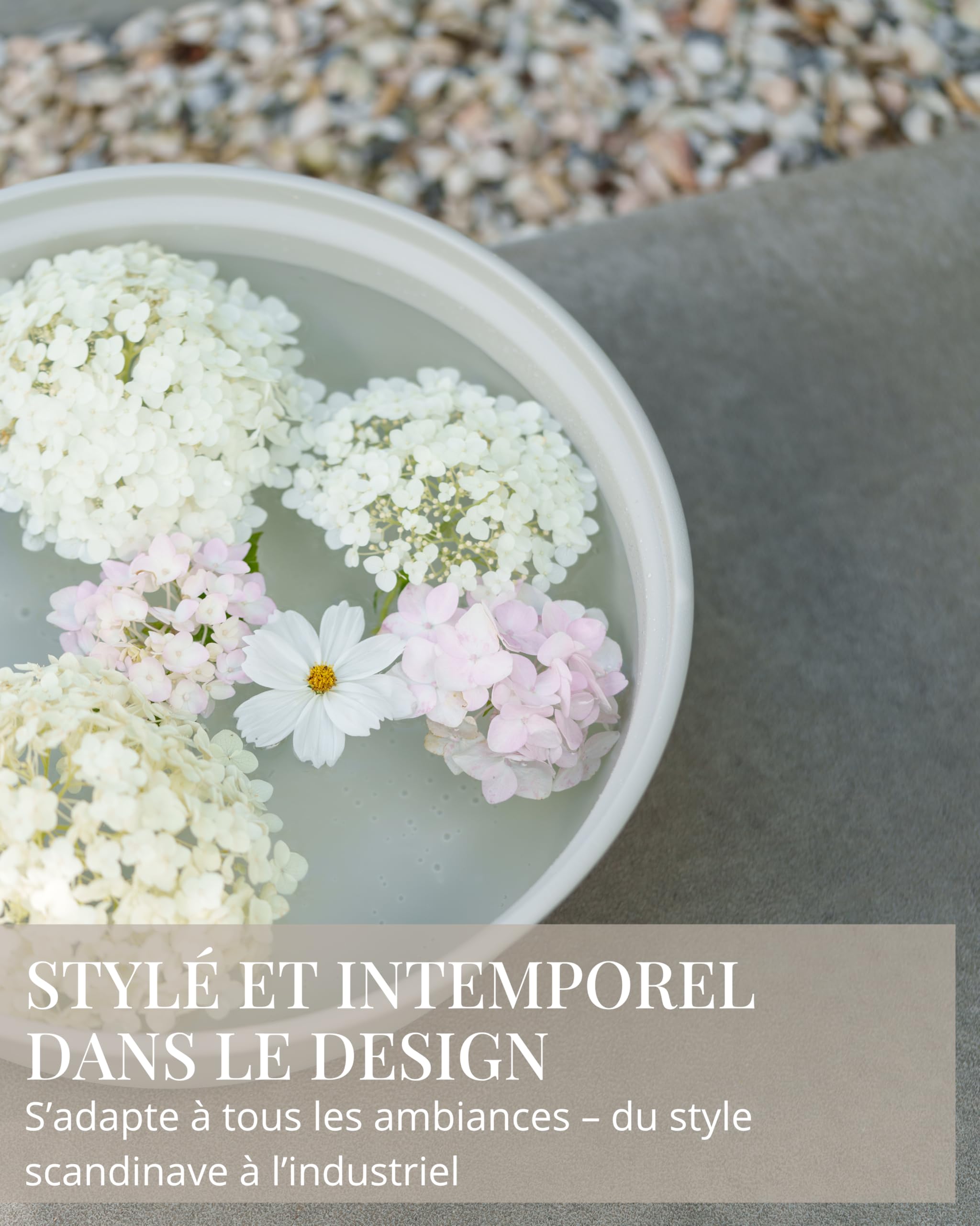 Livlig53 LIVLIG Jardinière ronde 33 cm, en métal, cuvette de lavage, fabriquée en Europe, utilisation polyvalente comme bol décoratif, bol à vaisselle, bol de l'Avent, motif de grèges