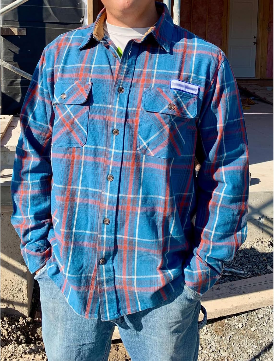 ZENTHACE Men's Rugged Burlyweight Performance Flannel Shirt,Outdoor Lumberjack Checkered Shirts