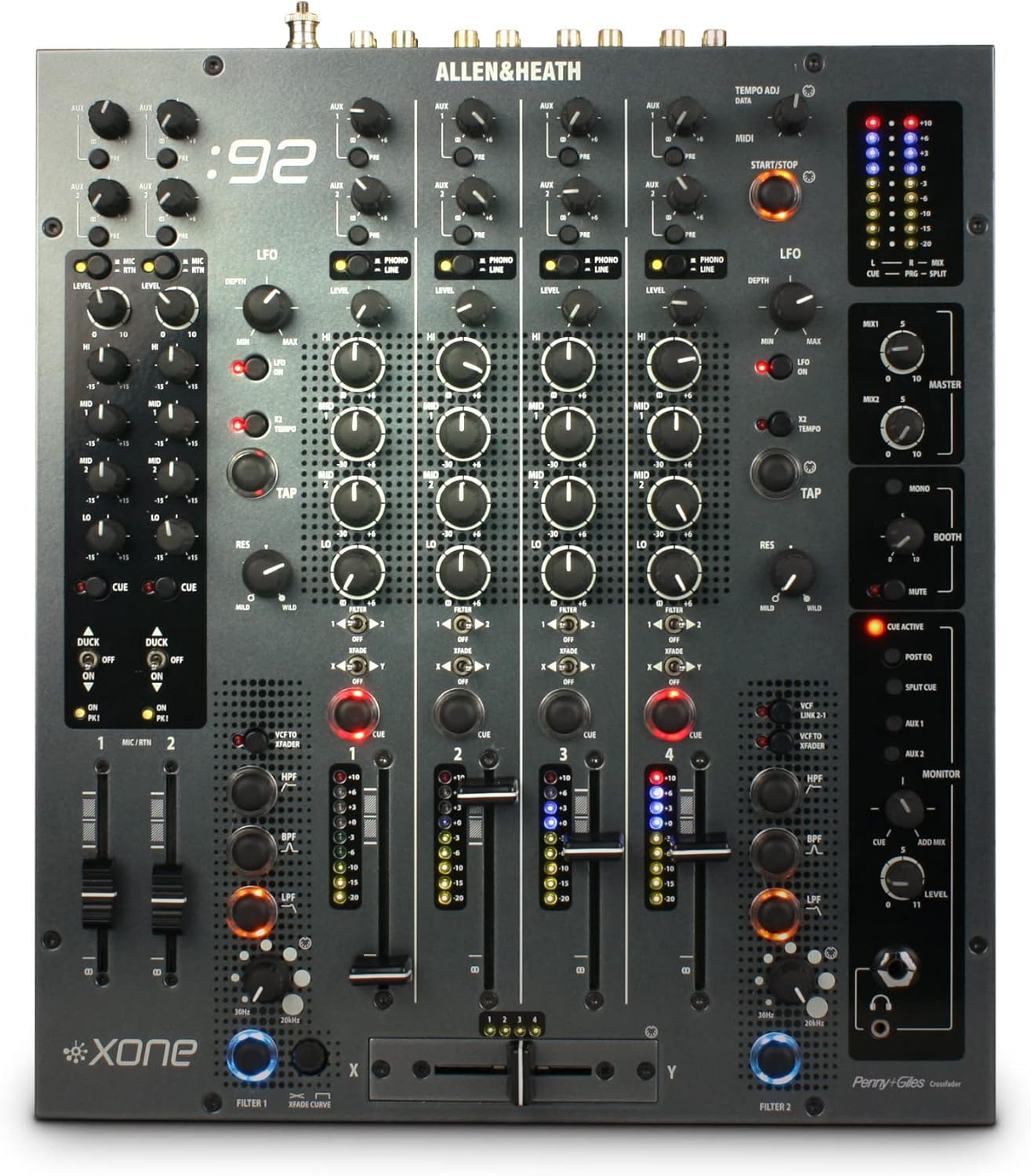 Allen & Heath Xone:92 Fader Professional 6 Channel Club/DJ Mixer With Faders