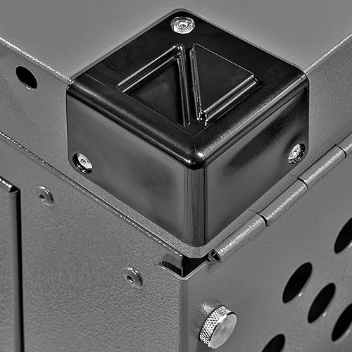 Miniatura 7 de Jaula para Perros Resistente Completamente Plegable de Aluminio con Recubrimiento en Polvo - Pequeña (Gris)