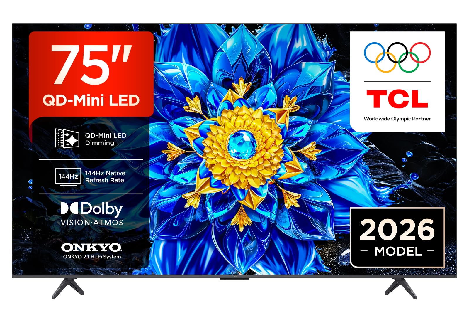 TCL - 75P8L-UK - 4K Ultra HD QLED Smart Google TV - 75-inch - Black