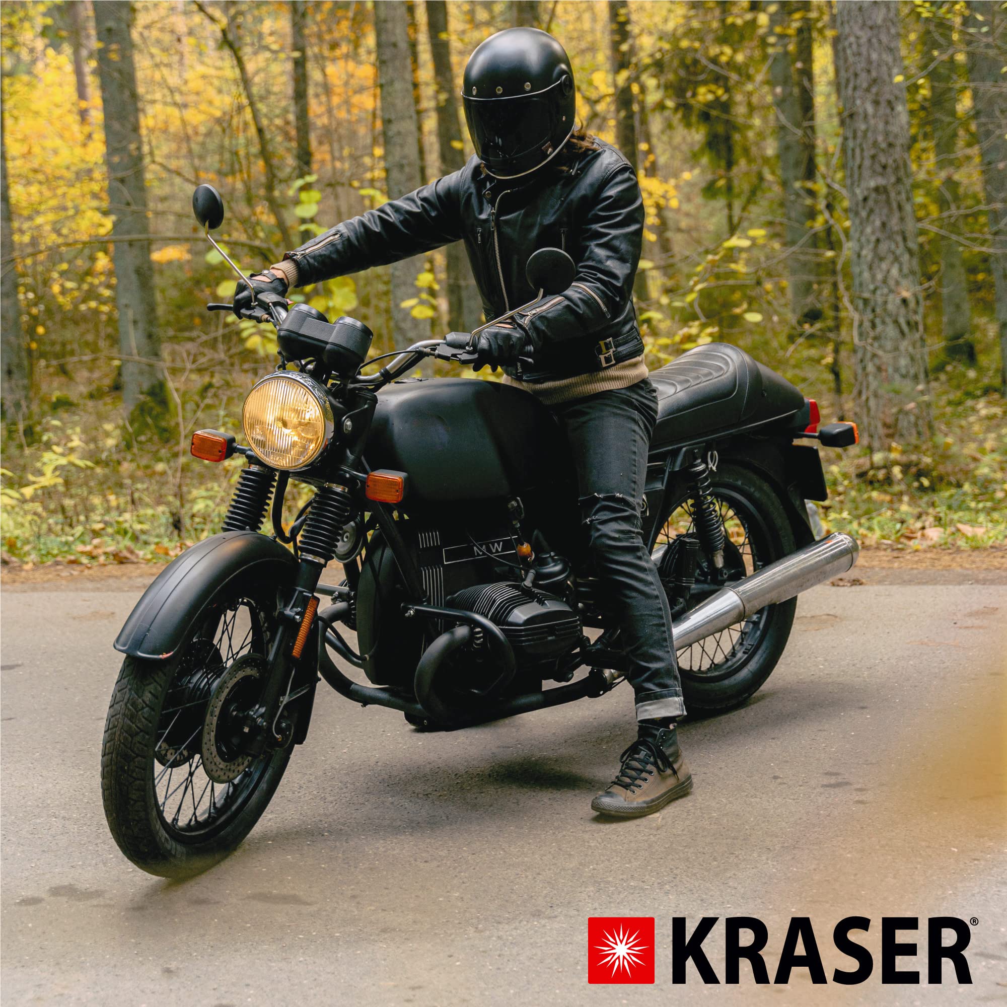 KRASER KR14S Bloccadisco Moto con Allarme 120dB, Omologato SRA, Doppia Fermatura ø14mm, Alta Sicurezza Antistrappo, Impermeabile, Filo Promemoria, Lucchetto Antifurto Moto Blocca Disco
